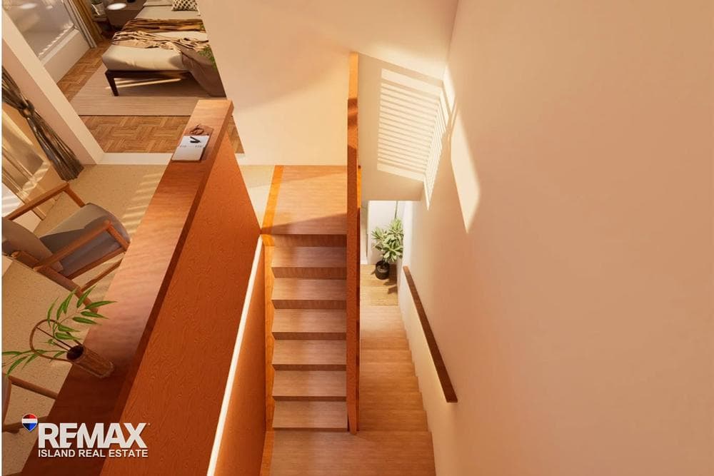Townhouse staircase seen from above, artist’s impression